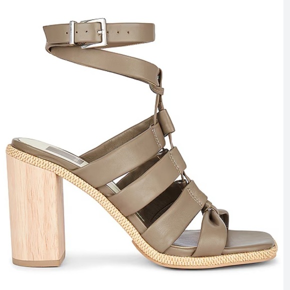 Dolce Vita Olema Olive Leather Heels Size 9 - Picture 1 of 7